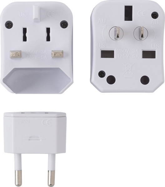 Adaptador de viagem ABS Coby - White