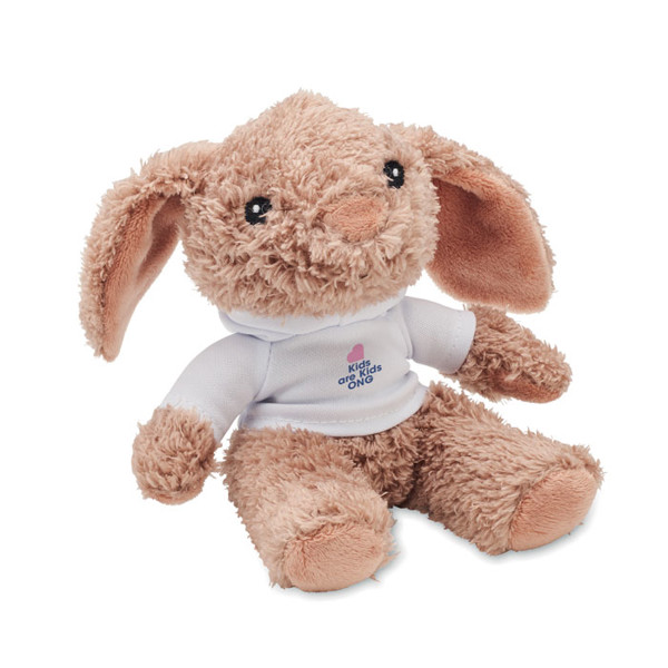 MB - Bunny plush wearing a hoodie