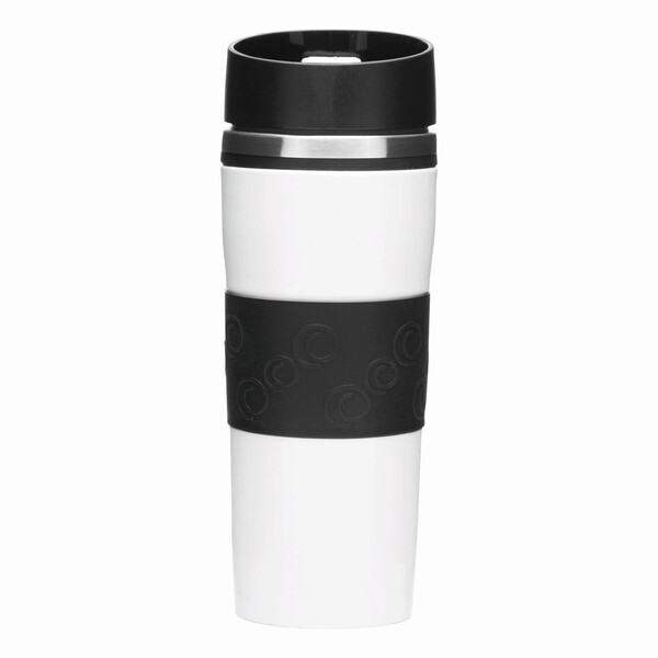 Dvojstenný cestovný termohrnček Arabica - Čierna / Biela