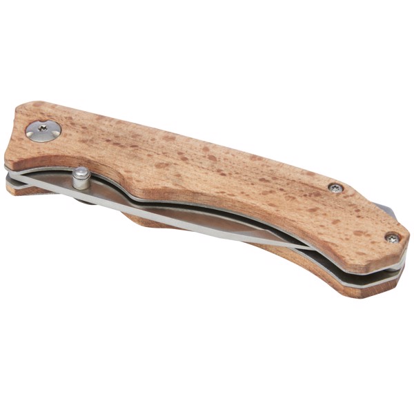 Couteau de poche en bois Dave avec clip de ceinture