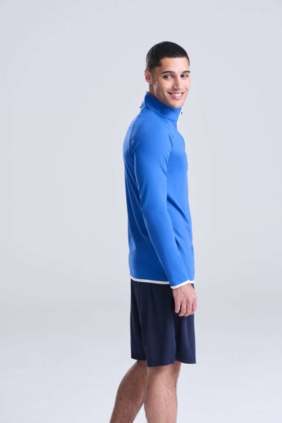 Muška cool majica s 1/2 patentnim zatvaračem - Royal Plava / Arctic Bijela / XL