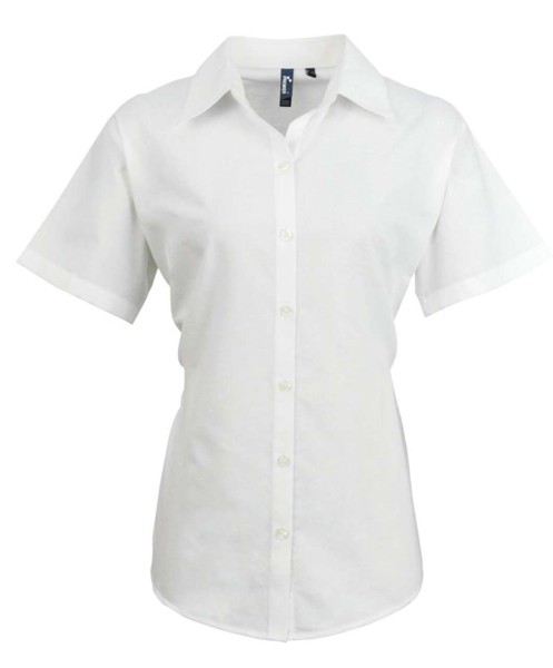 Women's Short Sleeve Signature Oxford Blouse - White / 6XL