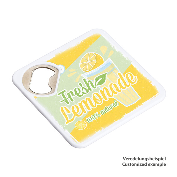 Dessous de verre avec ouvre-bouteille ALGECIRAS - blanc
