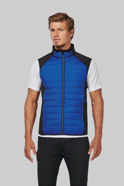 Dual-Fabric Sleeveless Sports Jacket - Dark Royal Blue / Black / XS