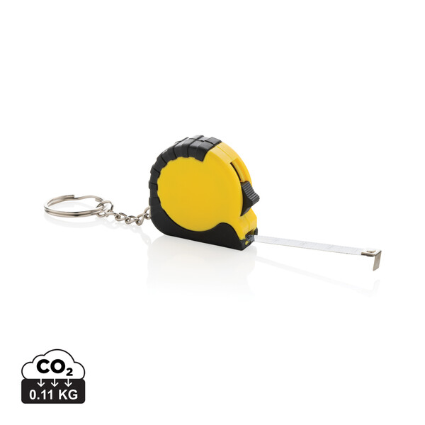 MeasureMate RCS gerecycled ABS sleutelhanger van 1 meter - Geel