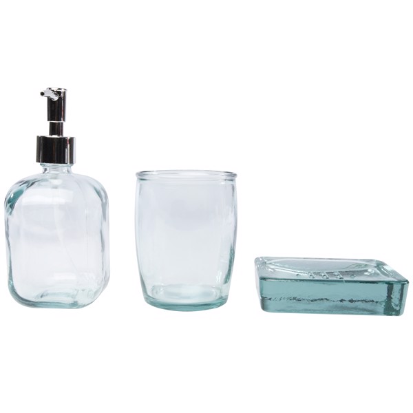 Jabony 3-piece recycled glass bathroom set