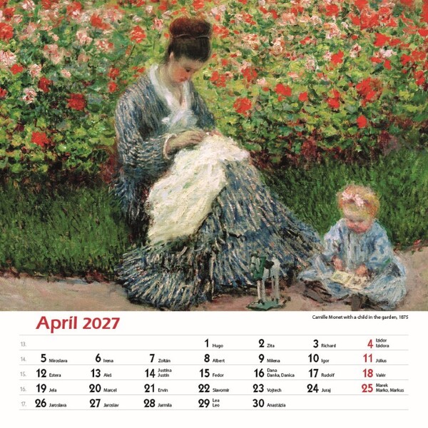 Nástenný Kalendár Claude Monet Štvorec 2027