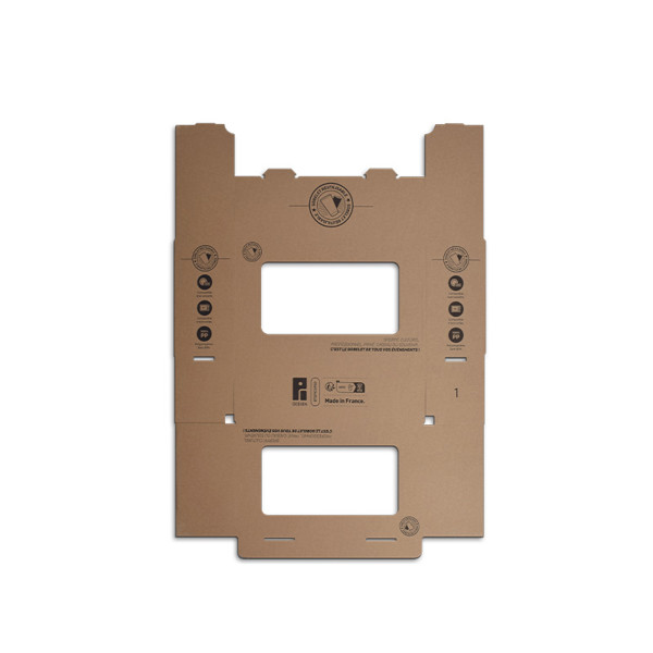 BOITE CARTON AVEC FENETRE LIVREE A PLAT POUR 3 OU 6 PICUP60