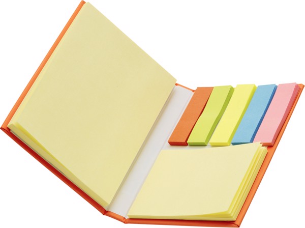 Cardboard holder with sticky notes - White