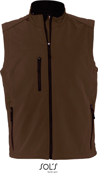 Men's 3-Layer Softshell Vest SOL'S | Rallye Men - Dark Chocolate / M