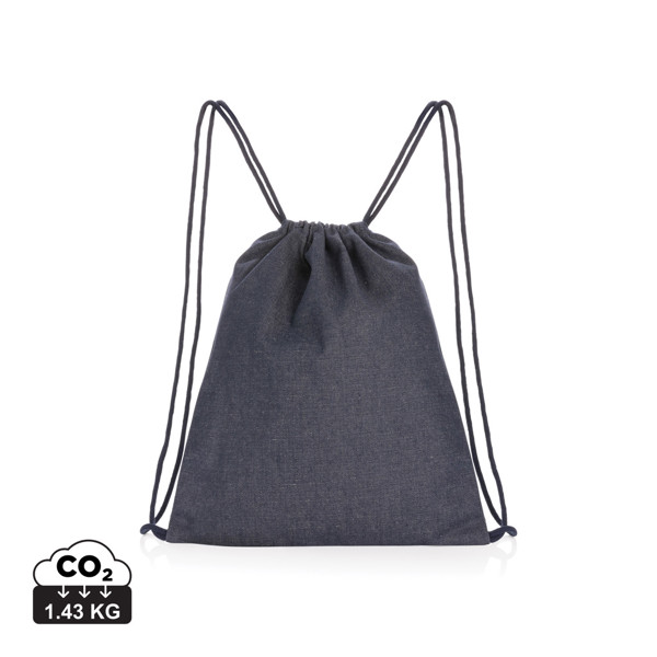 Impact Aware drawstring backpack, recycled denim 320gsm