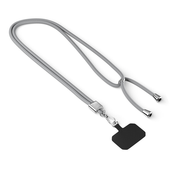 Crossbody, trendy 2-tone cord phone holder made of polyester - Cool Grey 6 C / Silver accessories