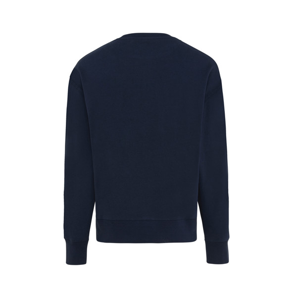 Sweater à col rond en coton recyclé Iqoniq Kruger - Bleu Marine / XS
