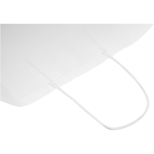 Kraftpapiertasche 80-90 g/m² mit gedrehten Griffen – 32 × 12 × 40 cm - weiss