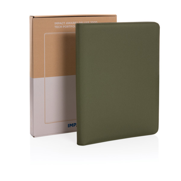 Impact Aware™ deluxe 300D tech portfolio with zipper - Green