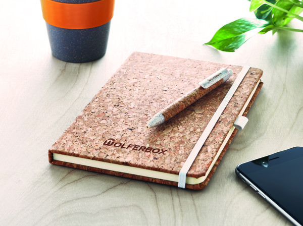 Suber Set cork notebook, A5, 160 recycled pages - Beige