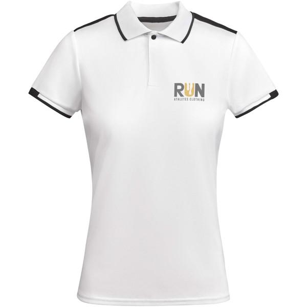 Polo de sport Tamil à manches courtes pour femme - Blanc / Noir / M