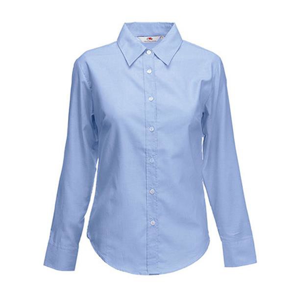 Camisa Oxford Ladies Manga Comprida 135G - 70% Algodão/ 30% Poliéster - Cinza Claro / XS