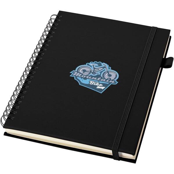Liss A5 recycled plastic hard cover spiral notebook - Black