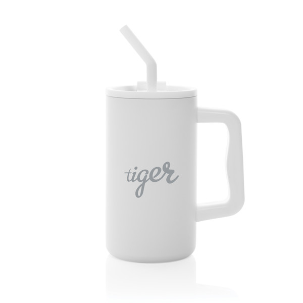 Cube RCS certified recycled steel mug 800ml - White