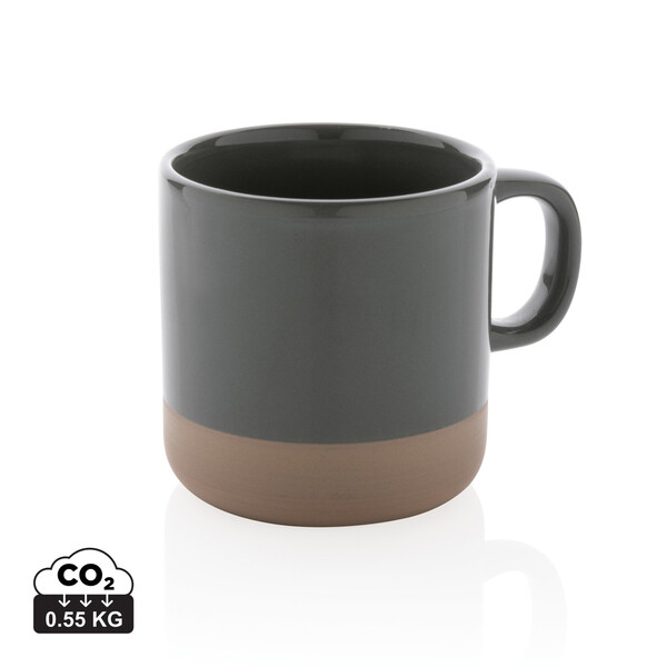 Glazovaný keramický hrnček 300ml - Sivá
