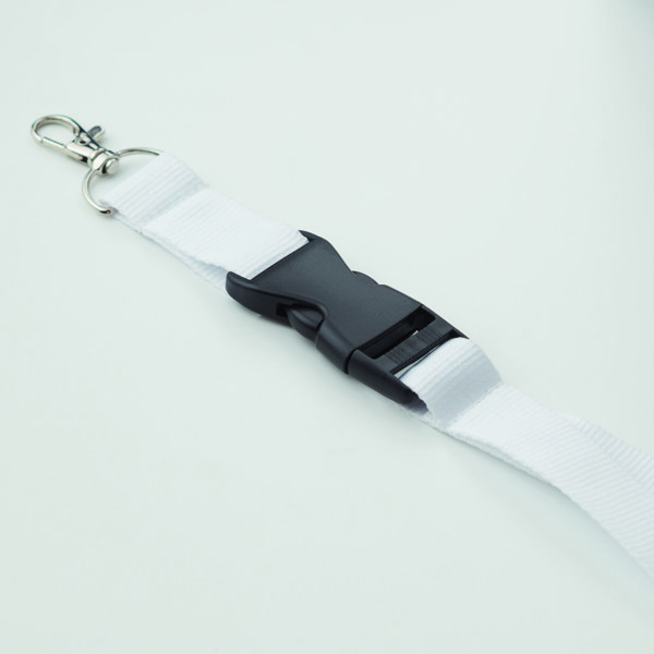 Lanyard con gancio in metallo Wide Lany - Bianco