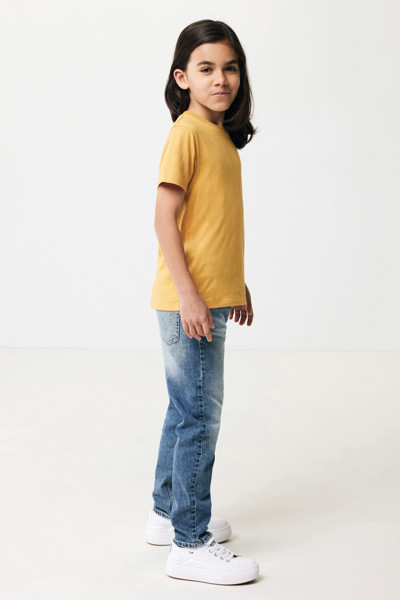 IQONIQ Koli kids lightweight recycled cotton t-shirt - Ochre Yellow / 56