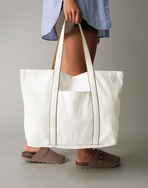 Courtside Large Tote - Soft White / Bottle Green / ONE SIZE
