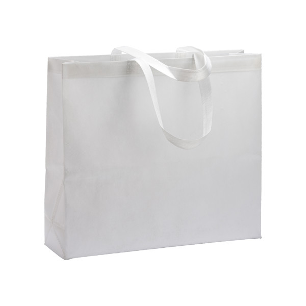 80 G/ M2 R-Pet Heat-Sealed Shopping Bag With Gusset - White