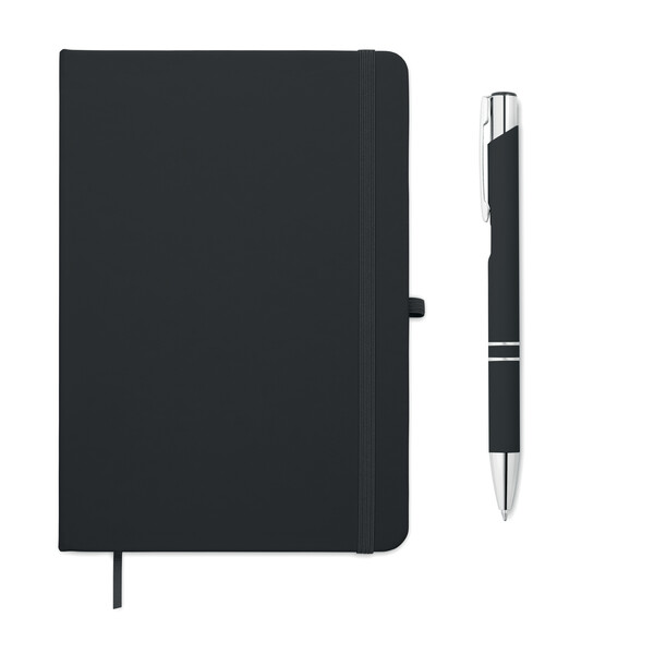 Set notebook A5 in PU Arcopen - Nero