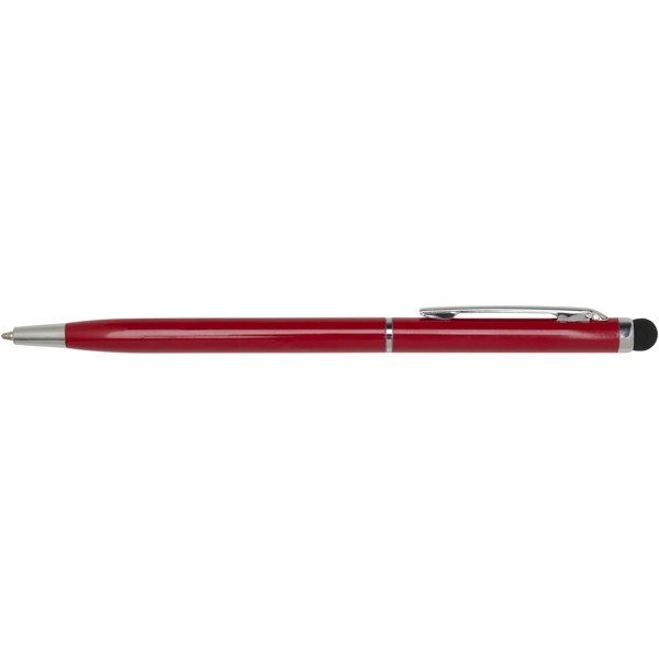 Penna a sfera in alluminio con stylus Ore (inchiostro blu) - Rosso