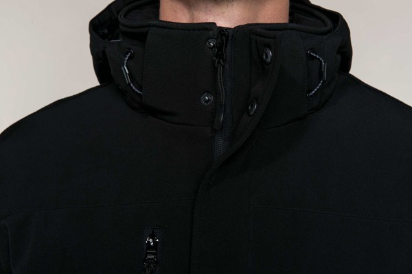Men's Hooded Softshell Lined Parka - Titanium / XL