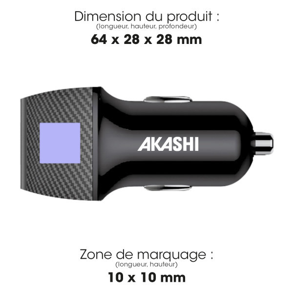 KEKU - CHARGEUR ALLUME CIGARE TURBO CAC USB TYPE-C 20W + USB-A QC3.0