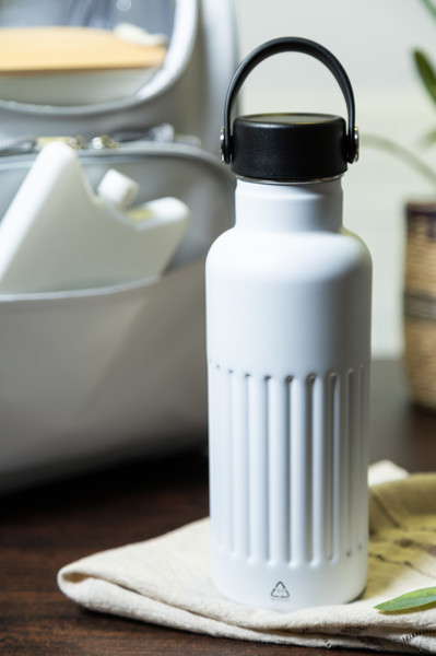 Insluated Bottle Streaky Go - White