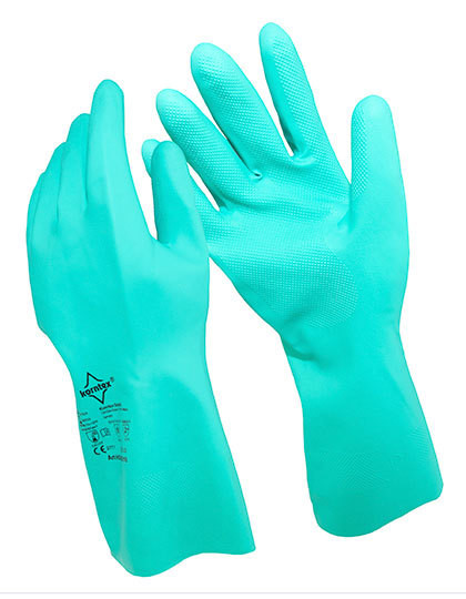 Nitrile Gloves Velourised Ankara - Green / 7