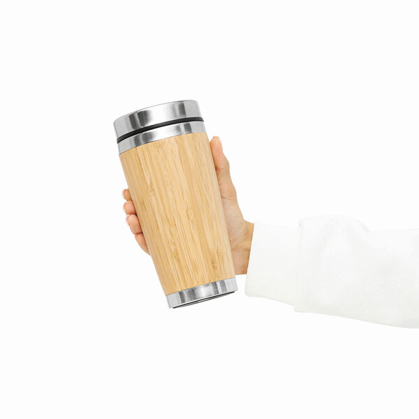 Insulated Travel Mug Bamboo Drink