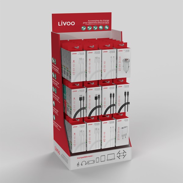 Présentoir accessoires de charge 72 pcs