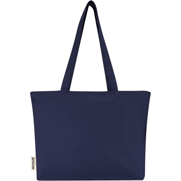 Ningbo 320 g/m² zippered cotton tote bag 15L - Navy
