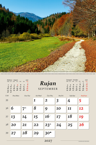 Preklopni zidni kalendar – Hrvatski krajolici