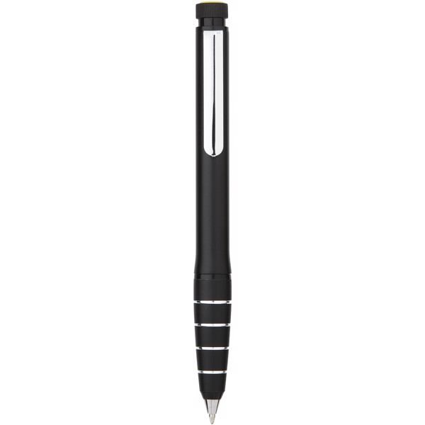 Dvojité hliníkové kuličkové pero a zvýrazňovač Jura - Černá Matná