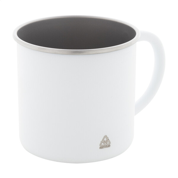 Recycled Stainless Steel Mug Hossa - White