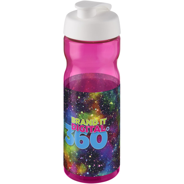 Bouteille de sport H2O Active® Base 650ml avec couvercle à clapet - Magenta / Blanc