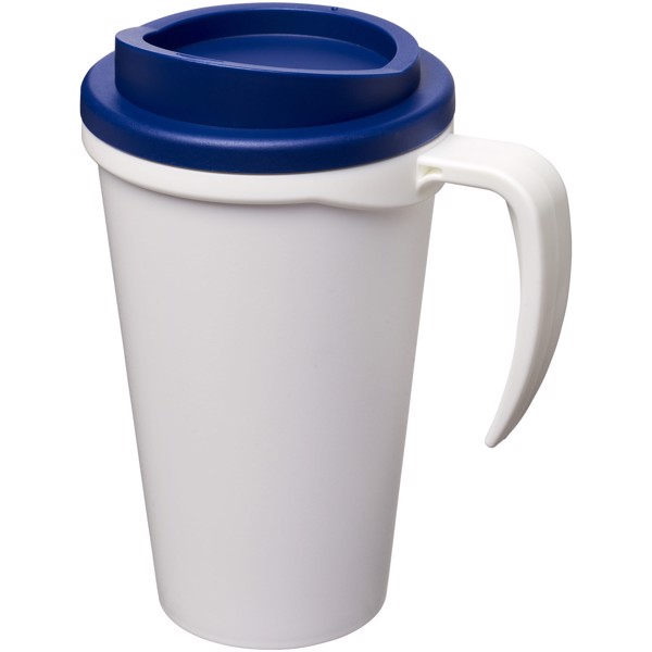 Mug isolant Americano® grande 350ml - Blanc / Bleu