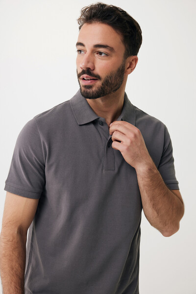 Polo tričko IQONIQ Yosemite z recykl. bavlny - Antracitová / XL