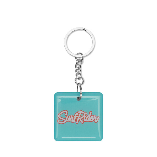 Square Pre-programmed NFC keyring with domings - M3 flat split ring / Individual polybag