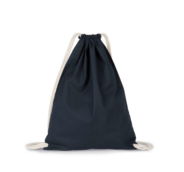 Organic Cotton Backpack With Drawstring Carry Handles - Black