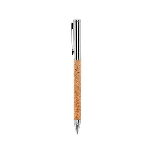 Personalised metal pen with cork grip and cork gift box