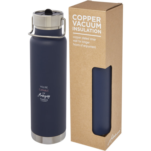 Bouteille isotherme de sport Thor de 750 ml avec isolation par le vide et couche de cuivre - Bleu foncé
