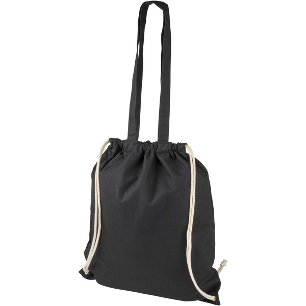 Mochila com cordões em algodão 240 g/m² "Eliza" 6L - Preto liso