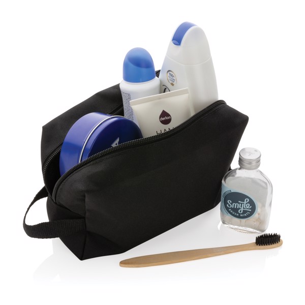 Impact Aware rPET toiletry bag, 300D, 21x13x8 cm - Black